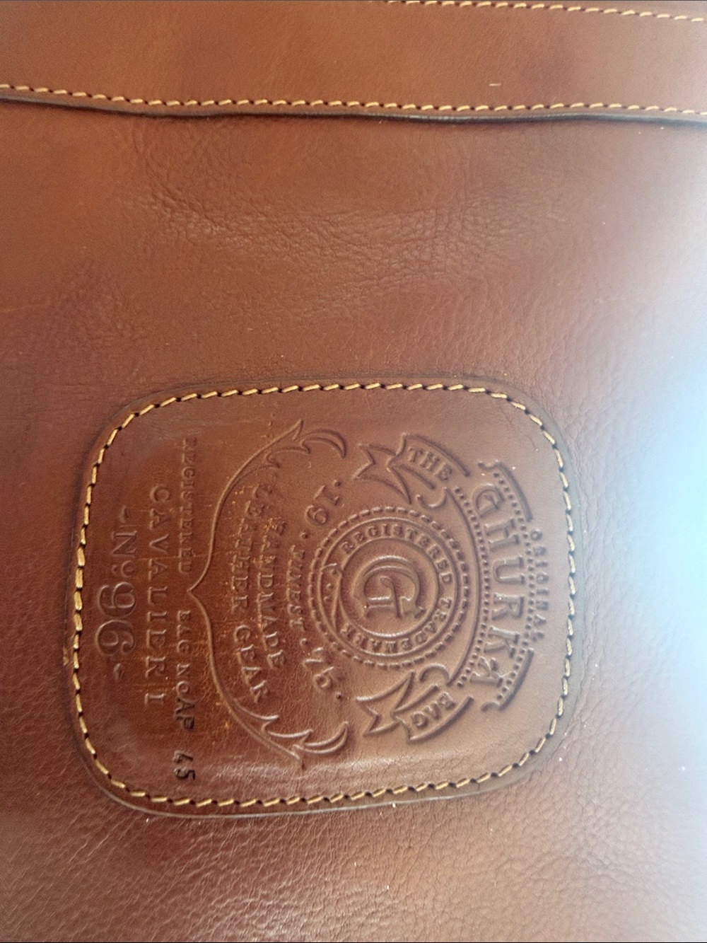 Ghurka Brown Leather Duffel with Double Handles - Picture 2 of 9